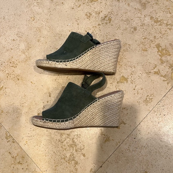 Toms Monica Suede Wedge - Green - 7 - Picture 5 of 7